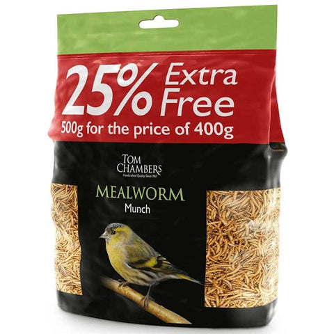 Tom Chambers Mealworm Munch 400g - 25% EXTRA FREE