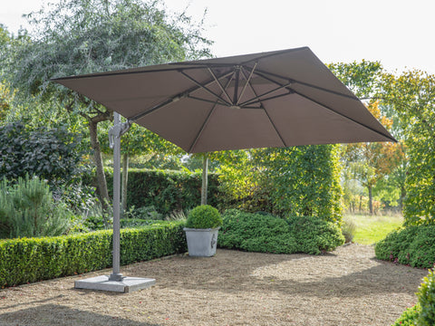 Lichfield 2.7m x 2.7m Square Side Post Parasol with Granite Base - Grey