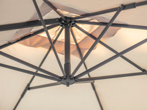 Lichfield 2.7m x 2.7m Square Side Post Parasol with Granite Base - Sand