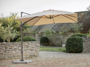 Lichfield 2.7m x 2.7m Square Side Post Parasol with Granite Base - Sand