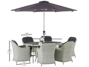 Bramblecrest Monterey 175 x 120cm Elliptical Set with Parasol & Base