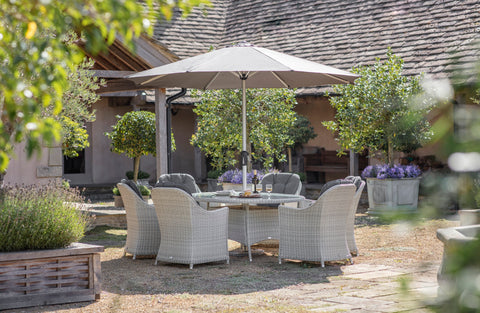 Bramblecrest Monterey 175 x 120cm Elliptical Set with Parasol & Base