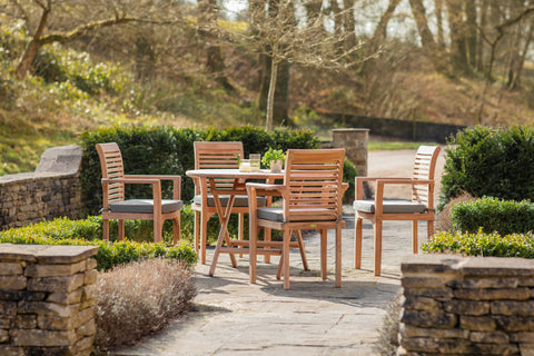 Bramblecrest Richmond Teak 110cm 4 Seater with Parasol & Base