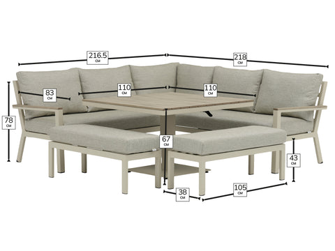 Bramblecrest Zurich Square Corner Set