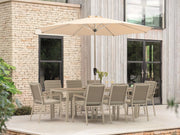 Bramblecrest Zurich Rectangular 8 Seater Set with Parasol & Base