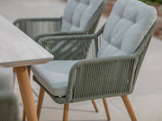 Bramblecrest Como Rectangular 6 Seater Dining Set with Parasol & Base