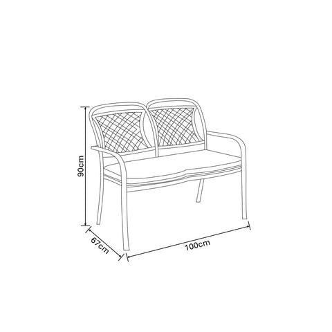 Hartman Berkley High Back Two Seater Bench