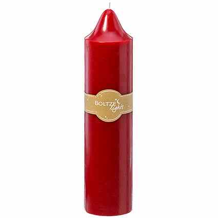 Boltze Red Church Pillar Candle 38cm