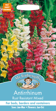 Mr Fothergills Antirrhinum Rust Resistant Mixed Seeds