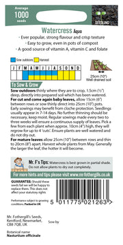 Mr Fothergills Watercress Aqua Seeds