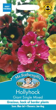 Mr Fothergills Hollyhock Giant Single Mixed Seeds