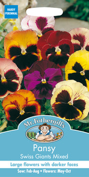 Mr Fothergills Pansy Swiss Giants Mixed Seeds