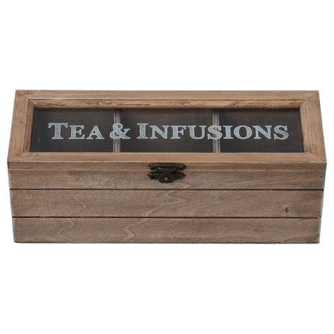 Wooden Box 23cm - Tea & Infustions