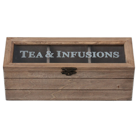 Wooden Box 23cm - Tea & Infustions