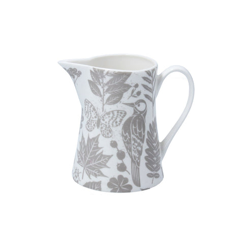Bone China Jug 10.1cm - Grey Garden Study