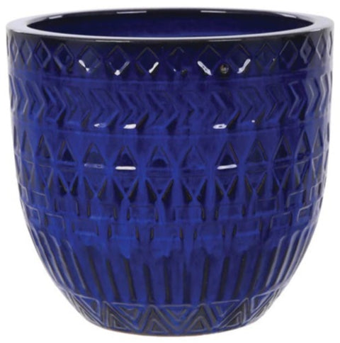 Chevron Blue Pot