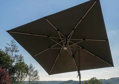 Bramblecrest Chichester 3.0m Square Side Post Parasol with Granite Base - Grey