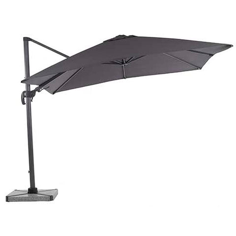 Bramblecrest Chichester 3.0m Square Side Post Parasol with Granite Base - Grey