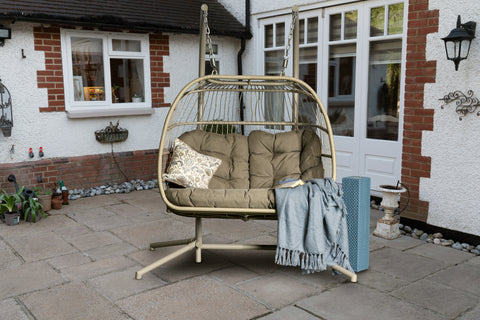 Eleanor Double Folding Hanging Chair - Grey or Natural