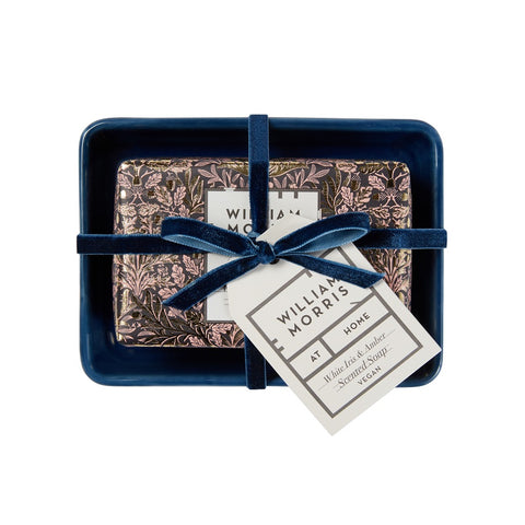 Heathcote & Ivory William Morris Dove & Rose Soap 150g & Ceramic Dish