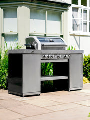 Grillstream Hooded 4 Burner BBQ Island Hybrid - Stainless Steel