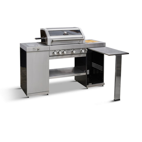 Grillstream Hooded 4 Burner BBQ Island Hybrid - Stainless Steel