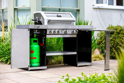 Grillstream Hooded 4 Burner BBQ Island Hybrid - Stainless Steel