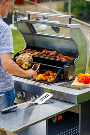 Grillstream Hooded 4 Burner BBQ Island Hybrid - Stainless Steel