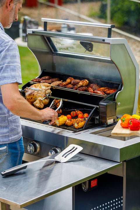 Grillstream Hooded 4 Burner BBQ Island Hybrid - Stainless Steel