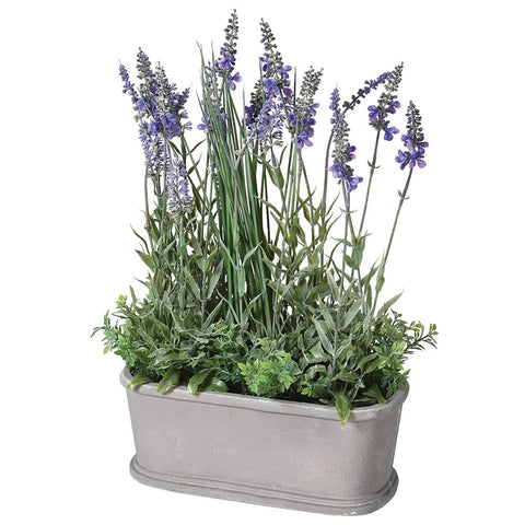 Small Artificial Lavender Bush In Pot