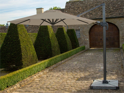 Chichester 3.0m Round Side Post Parasol with Granite Base - Sand