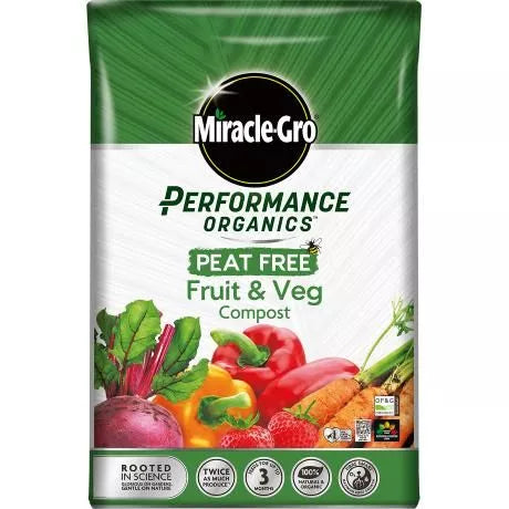 Miracle-Gro Perform Org F&V Compost Peat Free 40L
