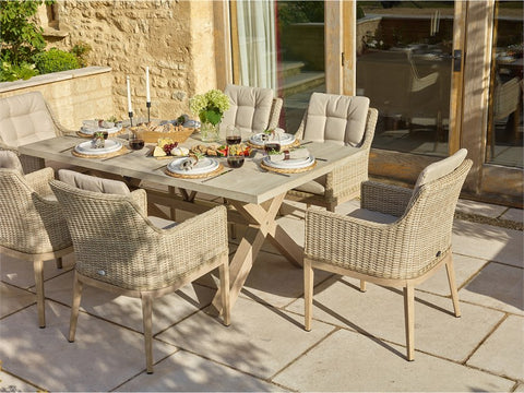 Bramblecrest Monterey Vogue 180 x 100cm Ceramic Top Rectangular Set