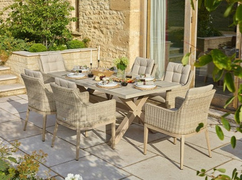 Bramblecrest Monterey Vogue 180 x 100cm Ceramic Top Rectangular Set