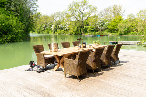 Teak Plank 3 x 1m 8 Seater Dining Set