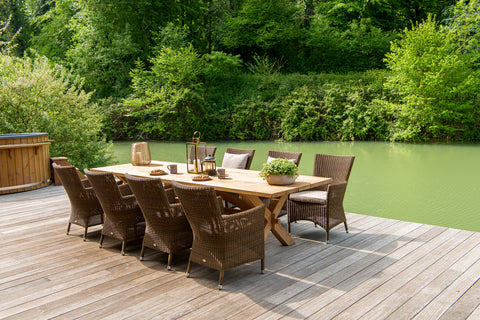 Teak Plank 3 x 1m 8 Seater Dining Set