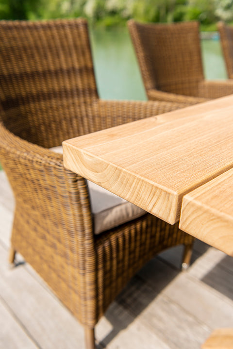 Teak Plank 3 x 1m 8 Seater Dining Set