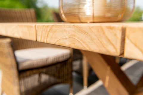 Teak Plank 3 x 1m 8 Seater Dining Set