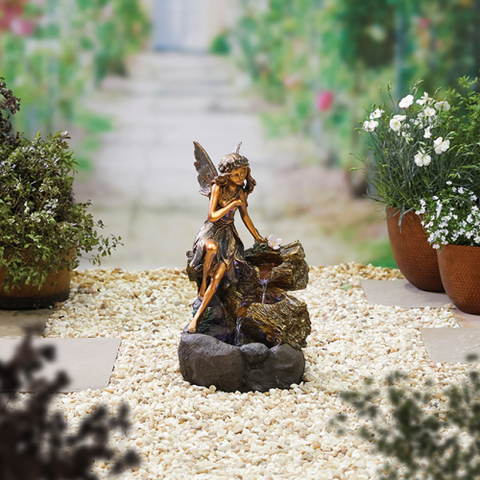 Kelkay Pixie Spills Water Feature with L.E.D. Lights