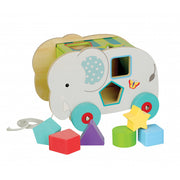 Orange Tree Jungle Elephant Pull Along Shape Sorter