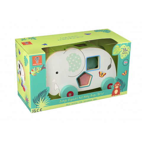 Orange Tree Jungle Elephant Pull Along Shape Sorter