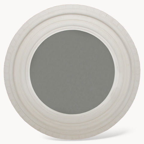 Wilton White Round Mirror